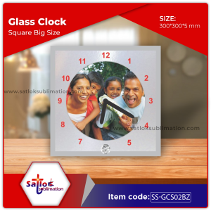 Square Glass with round clock face