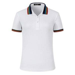 Collar Stripes Cotton & Polyester Mixed Polo shirt