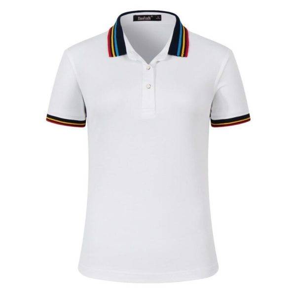 Collar Stripes Cotton & Polyester Mixed Polo shirt